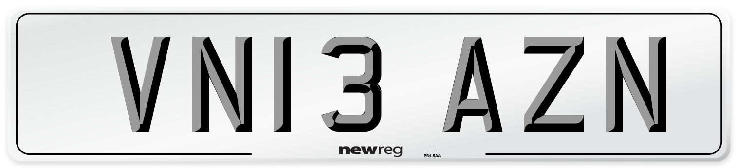 VN13 AZN Number Plate from New Reg